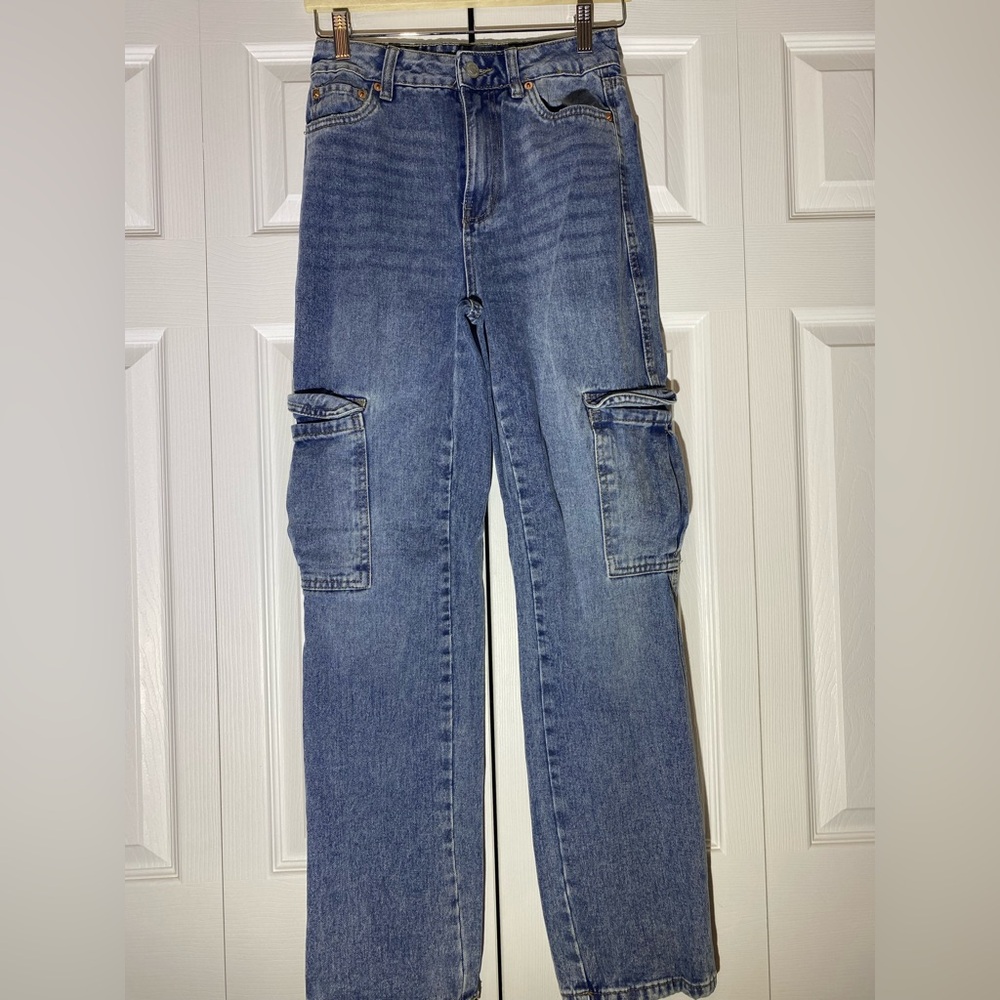 Aeropostale Denim Straight Leg Jeans with Cargo Pockets